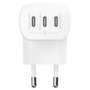 Belkin Cargador Boost 67W con 3 puertos USB-C, PPS, Blanco WCC002VFWH