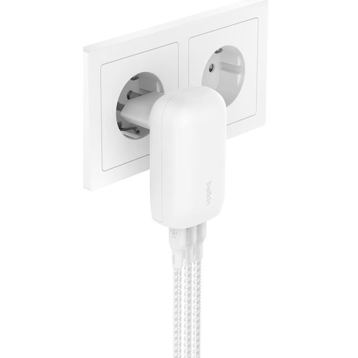 Belkin Cargador Boost 67W con 3 puertos USB-C, PPS, Blanco WCC002VFWH