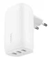 Belkin WCC002VFWH Cargador de Pared 67W PPS con 3 Puertos USB-C, Carga Rápida Simultánea, Clavijas Plegables, Blanco