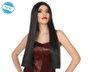 Atosa Peluca Larga Morena 60 cm con Raya Central para Disfraces
