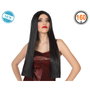 Atosa Peluca Larga Morena 60 cm con Raya Central para Disfraces