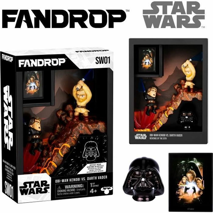 Fandrop Figura Obi-Wan vs Anakin con Vitrina de Escena de Culto y Mini Póster Fandrop Figura Obi-Wan vs Anakin con Vitrina de Escena de Culto y Mini Póster