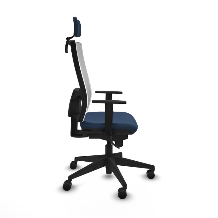 PIQUERAS Y CRESPO Silla de oficina Horna con mecanismo Sincro, Azul marino y Blanco PIQUERAS Y CRESPO Silla de oficina Horna con mecanismo Sincro, Azul marino y Blanco