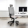 PIQUERAS Y CRESPO Silla de oficina Horna con mecanismo Sincro, Azul marino y Blanco