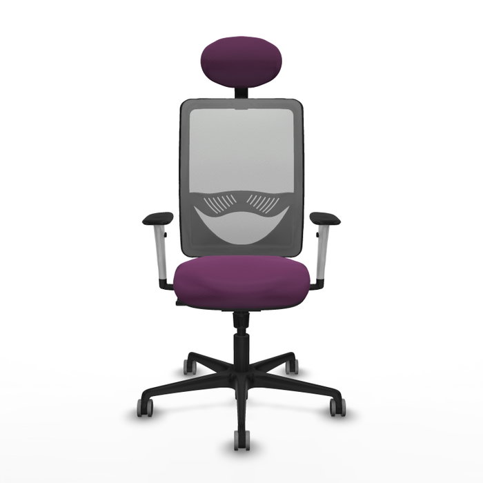 PIQUERAS Y CRESPO Silla de oficina Zulema con mecanismo Sincro, Morado y Gris