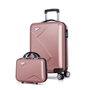 Zoozie Bags 8282 Juego de Maletas de Oro Rosa de 2 Piezas, ABS, Incluye Maleta Cabina 57x33x22cm y Neceser 25x30x17cm
