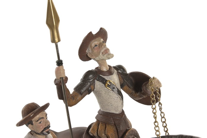 DKD Home Decor Figura de Resina Quijote y Sancho Panza con Caballo