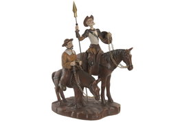 DKD Home Decor Figura de Resina Quijote y Sancho Panza con Caballo