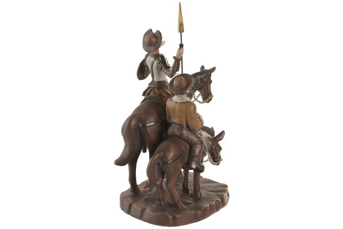 DKD Home Decor Figura de Resina Quijote y Sancho Panza con Caballo