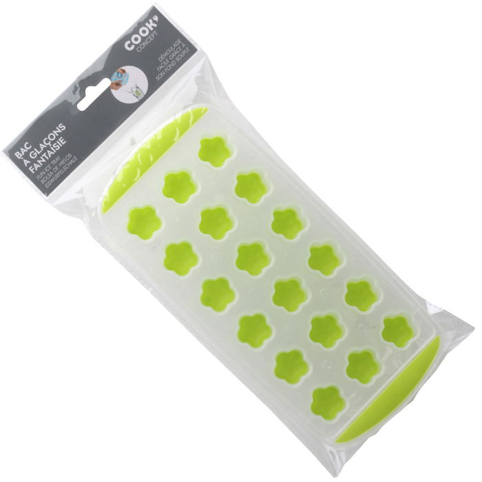 Cook Concept Molde Cubitos Hielo Fácil Extracci con Base Silicona Formas Surtidas Rojo Azul Verde Fucsia