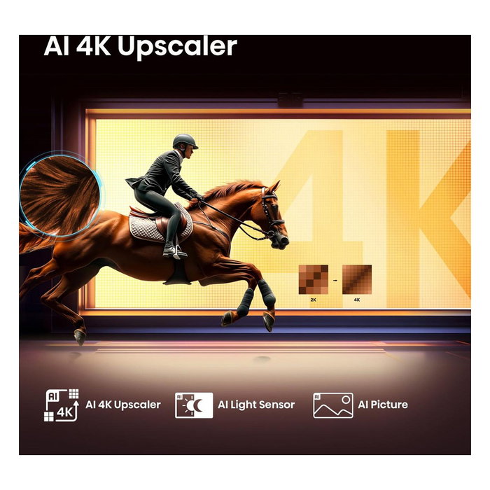 Hisense 55E77Q - Smart TV 4K Ultra HD QLED 55" (139.7 cm) con VIDAA U9, WiFi, Bluetooth, Dolby Atmos, HDR10+, HDMI 2.1, Negro