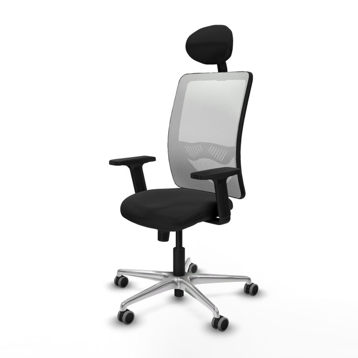PIQUERAS Y CRESPO Silla de oficina Zulema con mecanismo Sincro, Negro y Blanco