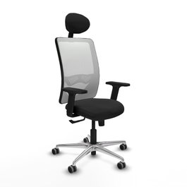 PIQUERAS Y CRESPO Silla de oficina Zulema con mecanismo Sincro, Negro y Blanco