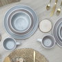 Home Deco Factory Plato Gris Bicolor de Cerámica 26,5 cm