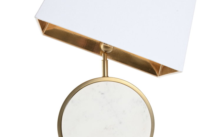 DKD Home Decor Lámpara de sobremesa Acero y Mármol Mate Dorado y Blanco