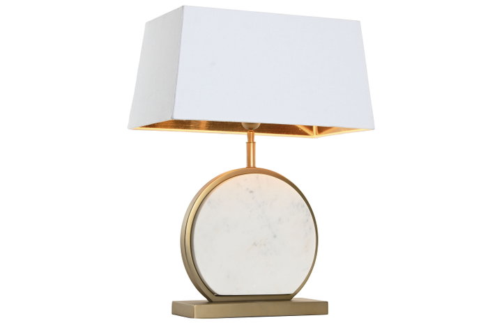 DKD Home Decor Lámpara de sobremesa Acero y Mármol Mate Dorado y Blanco