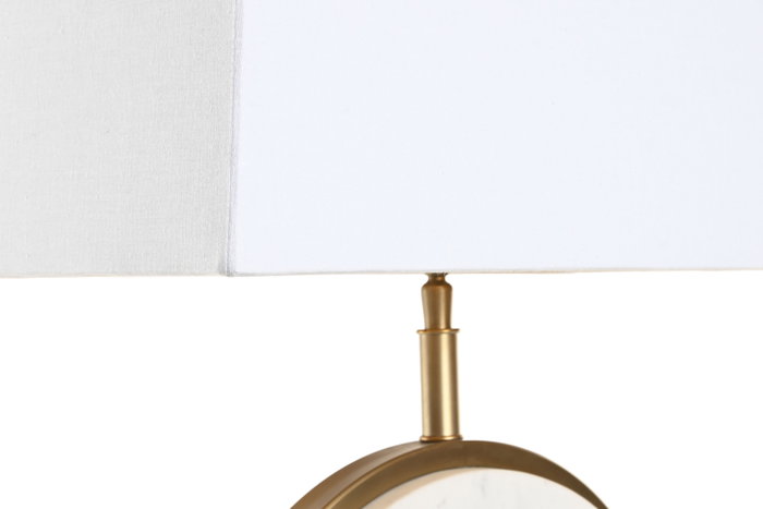 DKD Home Decor Lámpara de sobremesa Acero y Mármol Mate Dorado y Blanco