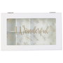 Home Deco Factory Joyero Pour Elle con 3 Plantas, 2 Cajones y Cristal Decorado en Tapa 24x16x13.5 cm