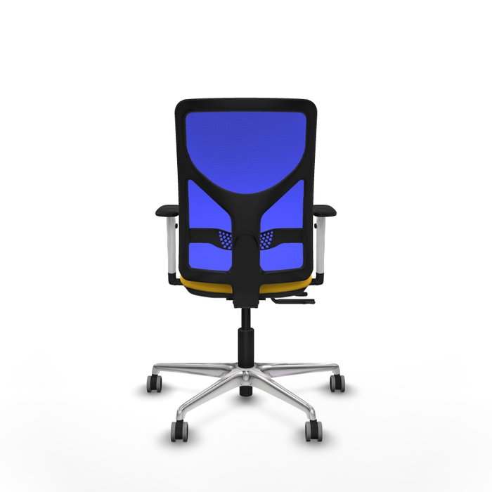 PIQUERAS Y CRESPO Silla de oficina Motilla con mecanismo Sincro/Traslack, Amarillo y Azul