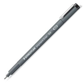 STAEDTLER Pigment Liner Rotuladores Calibrados 0,6 mm Negro (Pack de 10)