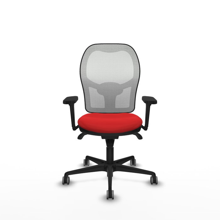 PIQUERAS Y CRESPO Silla de oficina Jorquera con mecanismo Sincro, Rojo y Blanco