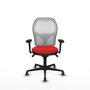 PIQUERAS Y CRESPO Silla de oficina Jorquera con mecanismo Sincro, Rojo y Blanco