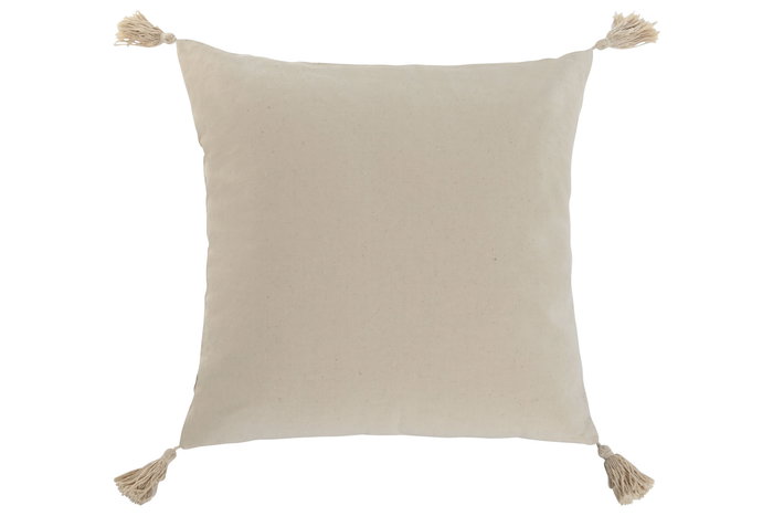 DKD Home Decor Cojin Boho Crudo 8 x 45 x 45 cm (2 Unidades) Poliester Algodon