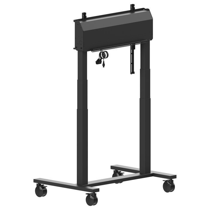 iiyama MD-CAR2031-B1 Soporte de suelo portátil para pantalla de hasta 105 pulgadas con ajuste eléctrico de altura (850-1800 mm), VESA 800x600, 120 kg, negro