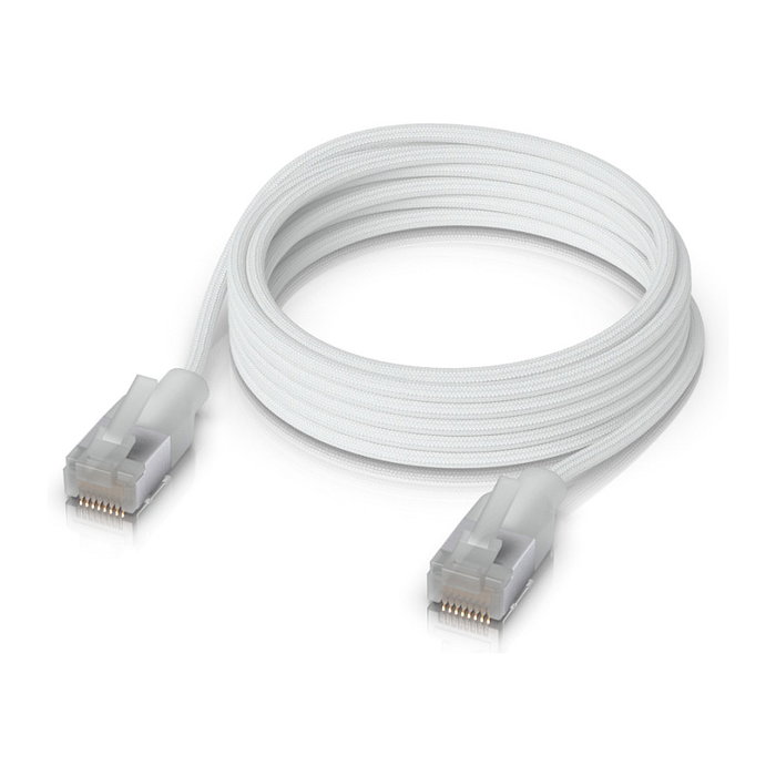 Ubiquiti UACC-CABLE-PATCH-EL-C6A-2M-W Cable de Red Patch Cat6a, 2 m, Blanco, RJ-45 Macho, 10 GbE, Compatible con PoE++ (4PPoE)
