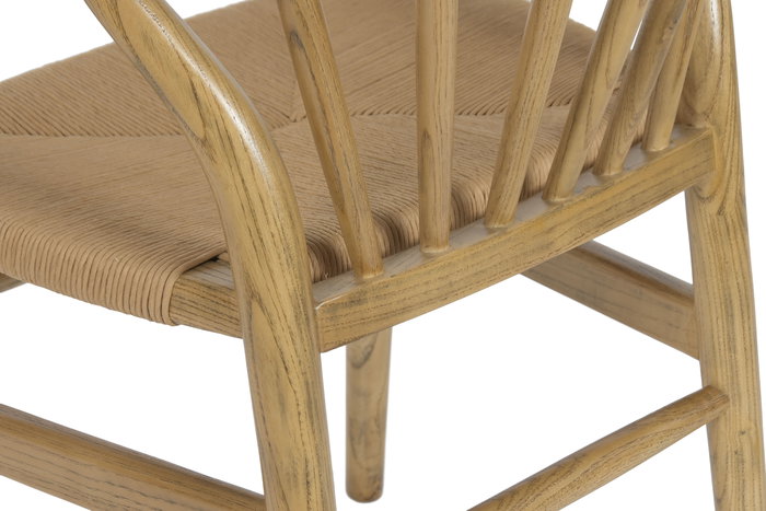 DKD Home Decor Silla Cottage Olmo y Ratan Natural 57 x 47 x 79 cm (2 Unidades)
