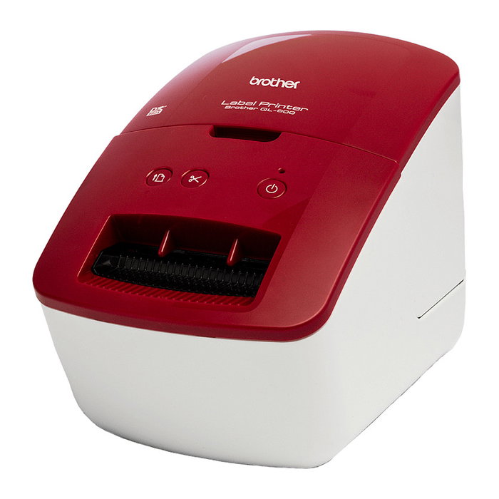 Brother QL-600R Etiquetadora Térmica Roja y Blanca