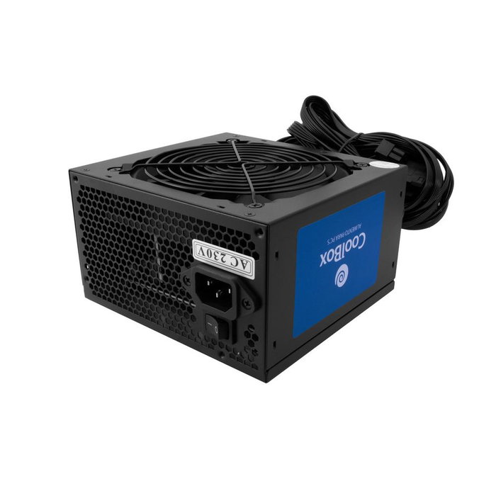 Coolbox Fuente de Alimentación Powerline2 Black ATX 750W, 85% Eficiencia, Cables Planos, Ventilador 120mm, Conforme a Intel ATX12V v2.31