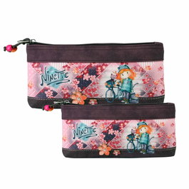 Forever Ninette Set de Dos Neceseres Bicycle Burdeos 15 x 26 x 4 cm y 12 x 23,5 x 3 cm