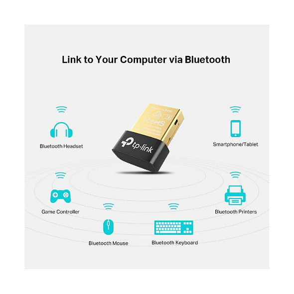 TP-Link UB400 Adaptador Bluetooth 4.0 USB Nano Negro y Oro
