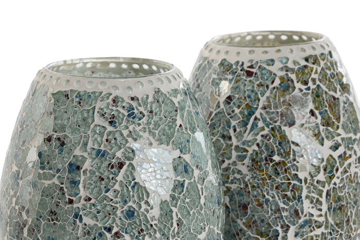DKD Home Decor Lámpara de Sobremesa de Cristal Craquelado (Pack de 2)
