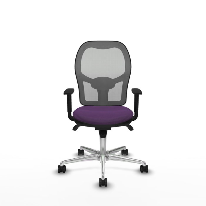 PIQUERAS Y CRESPO Silla de oficina Jorquera con mecanismo Sincro, tela Morado y malla Gris PIQUERAS Y CRESPO Silla de oficina Jorquera con mecanismo Sincro, tela Morado y malla Gris