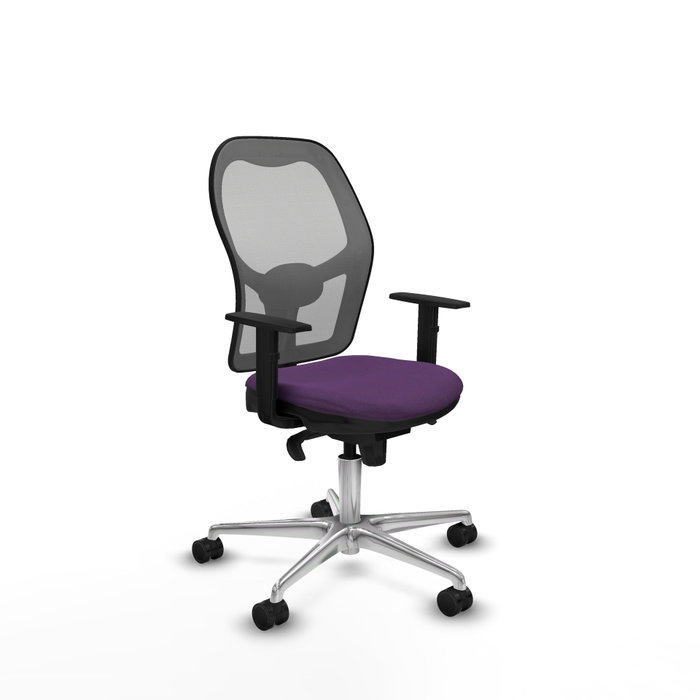 PIQUERAS Y CRESPO Silla de oficina Jorquera con mecanismo Sincro, tela Morado y malla Gris PIQUERAS Y CRESPO Silla de oficina Jorquera con mecanismo Sincro, tela Morado y malla Gris