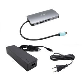I-tec USB-C Metal Dock: 1x HDMI, 1x VGA, 1x SD/MicroSD, 1x GLAN, 1x Audio Mic, 3x USB 3.1, 1x USB-C Data, 1x USB-C PD + Cargador 10W