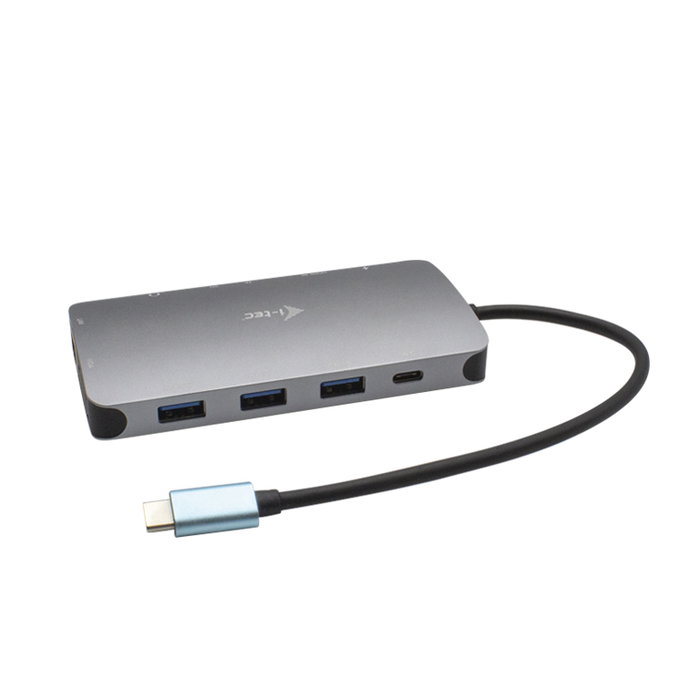 I-tec USB-C Metal Dock: 1x HDMI, 1x VGA, 1x SD/MicroSD, 1x GLAN, 1x Audio Mic, 3x USB 3.1, 1x USB-C Data, 1x USB-C PD + Cargador 10W