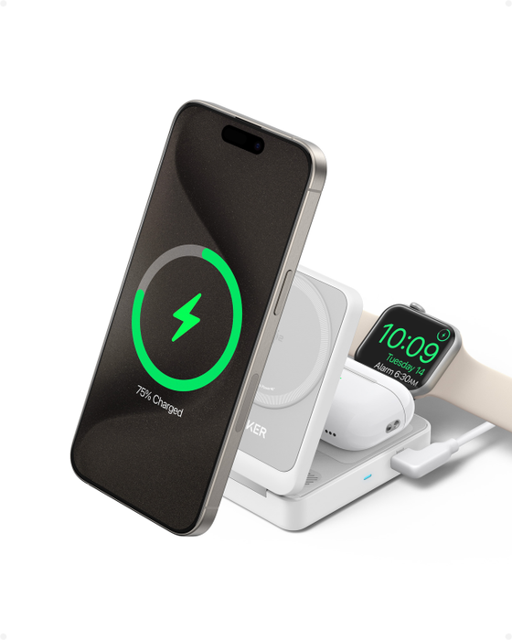 Anker MagGo Estación de Carga Inalámbrica 3 en 1 15W Blanco Anker MagGo Estación de Carga Inalámbrica 3 en 1 15W Blanco