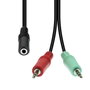 ProXtend Adaptador Mini-Jack 4-Pin a 2x 3-Pin Macho/Hembra Negro 40cm
