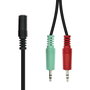 ProXtend Adaptador Mini-Jack 4-Pin a 2x 3-Pin Macho/Hembra Negro 40cm
