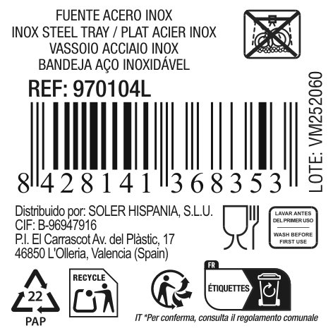 Quttin Fuente Oval Light 50x34.7cm Pack de 8 unidades de 520gr cada una de color Light