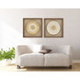 DKD Home Decor Cuadro Yute y Pino 35x3,6x35 con Acabado 3D Surtido de 2 Unidades