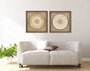 DKD Home Decor Cuadro Yute y Pino 35x3,6x35 con Acabado 3D Surtido de 2 Unidades