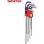 Workpro Juego de 9 Llaves Allen de Brazo Largo, Métrico