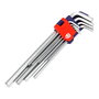 Workpro Llaves Allen de Brazo Largo, Juego de 9 Piezas Métrico con Soporte (1.5, 2, 2.5, 3, 4, 5, 6, 8, 10 mm), Acero Cromo-Vanadio