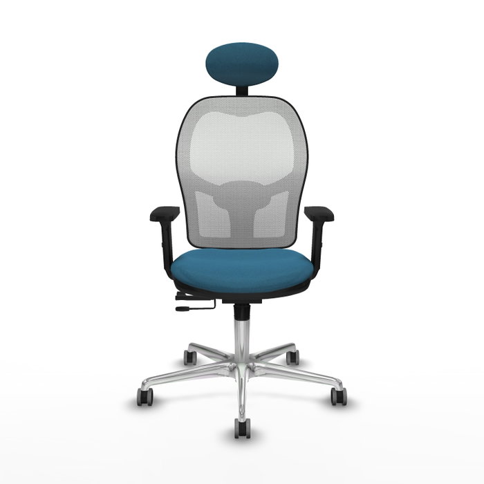 PIQUERAS Y CRESPO Silla de oficina Jorquera con mecanismo Sincro/Traslack Verde petróleo y Blanco PIQUERAS Y CRESPO Silla de oficina Jorquera con mecanismo Sincro/Traslack Verde petróleo y Blanco