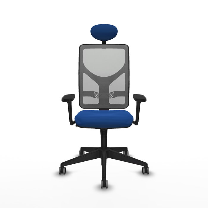 PIQUERAS Y CRESPO Silla de oficina Motilla Azul y Gris con mecanismo Sincro