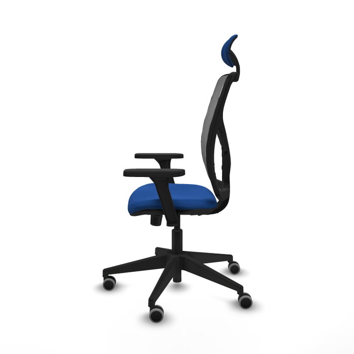PIQUERAS Y CRESPO Silla de oficina Motilla Azul y Gris con mecanismo Sincro